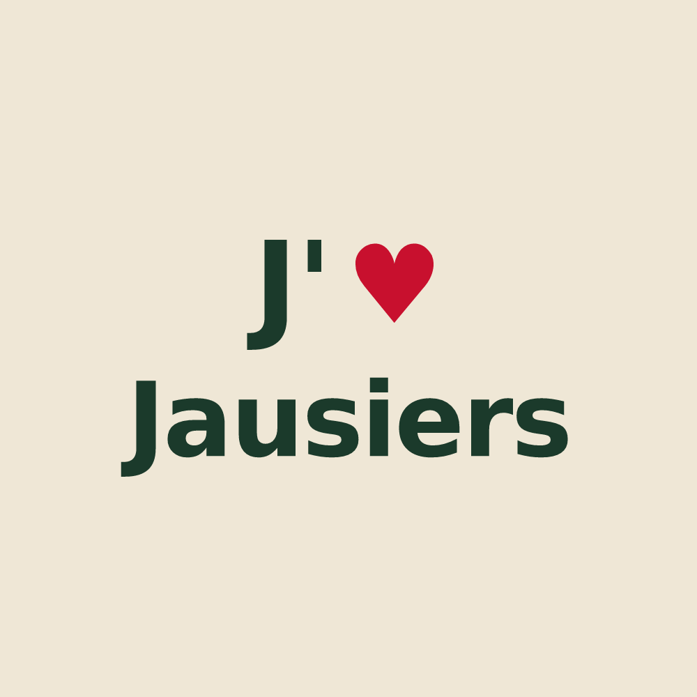 Tote bag personnalisé Jausiers — design « J'aime Jausiers » imprimé sur le tote bag
