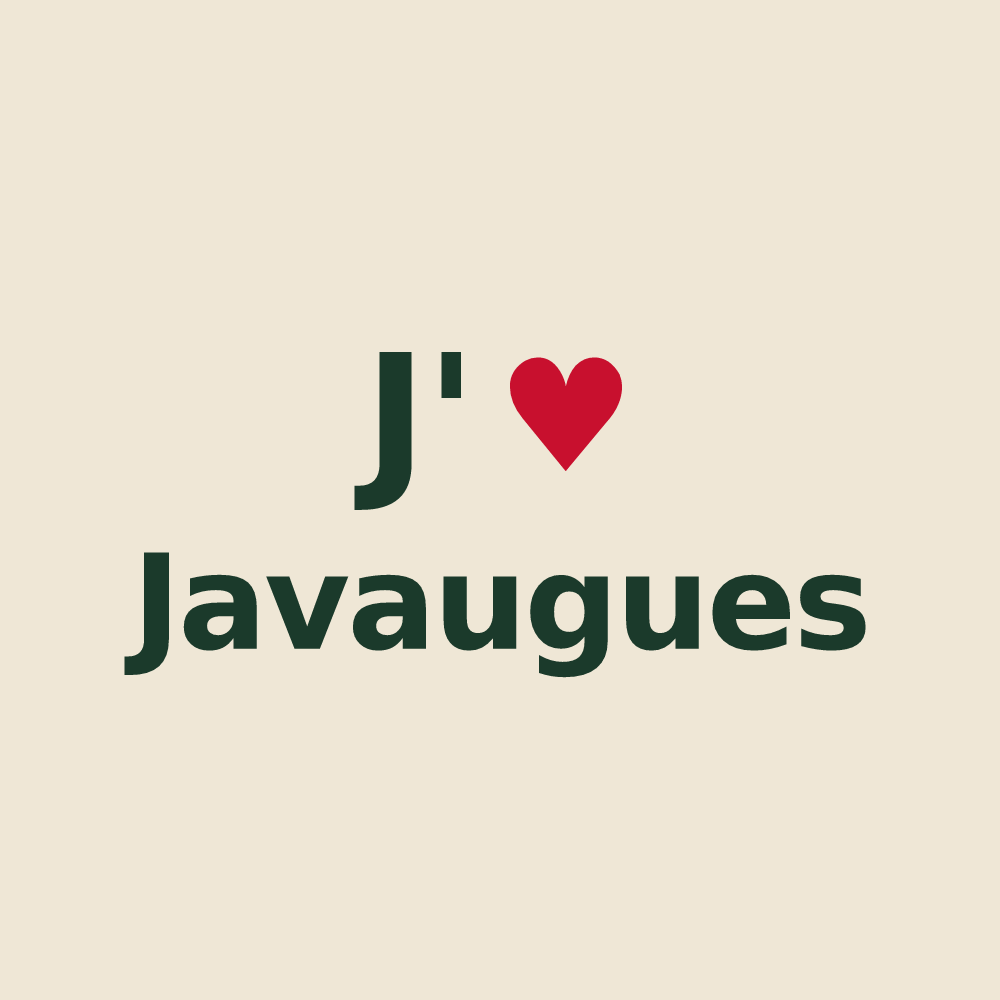 Tote bag personnalisé Javaugues — design J'aime Javaugues