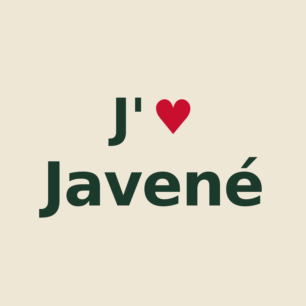 Tote bag personnalisé Javené — design J'aime Javené