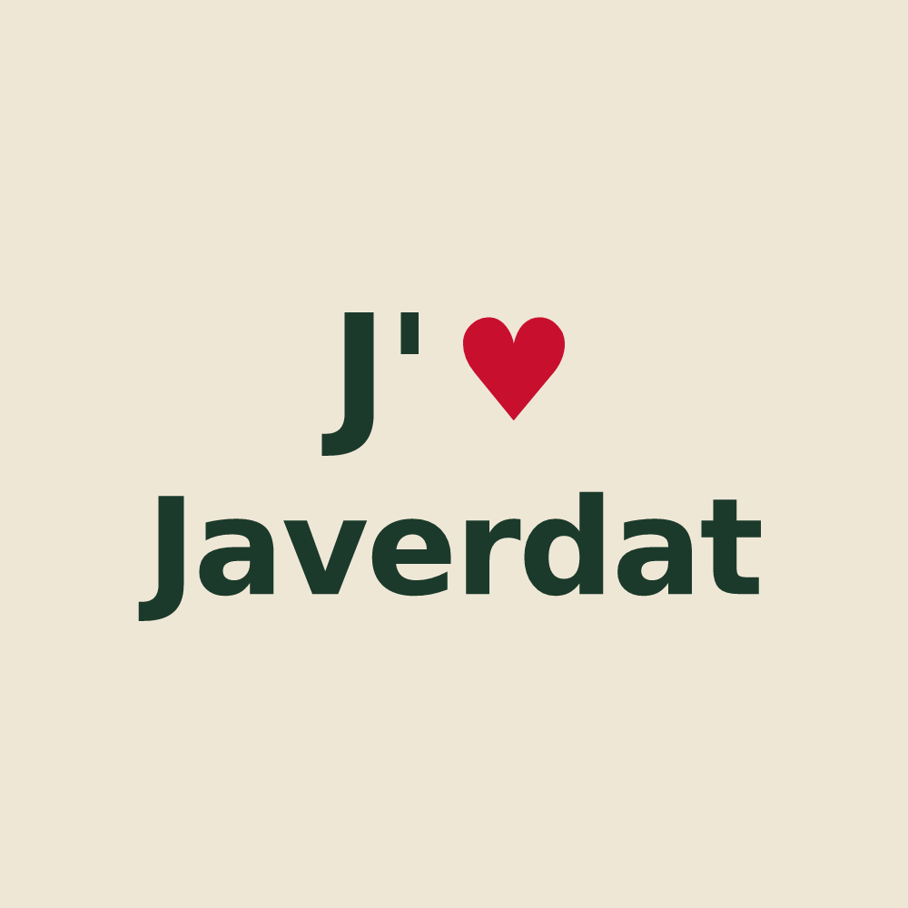 Tote bag personnalisé Javerdat — design J'aime Javerdat