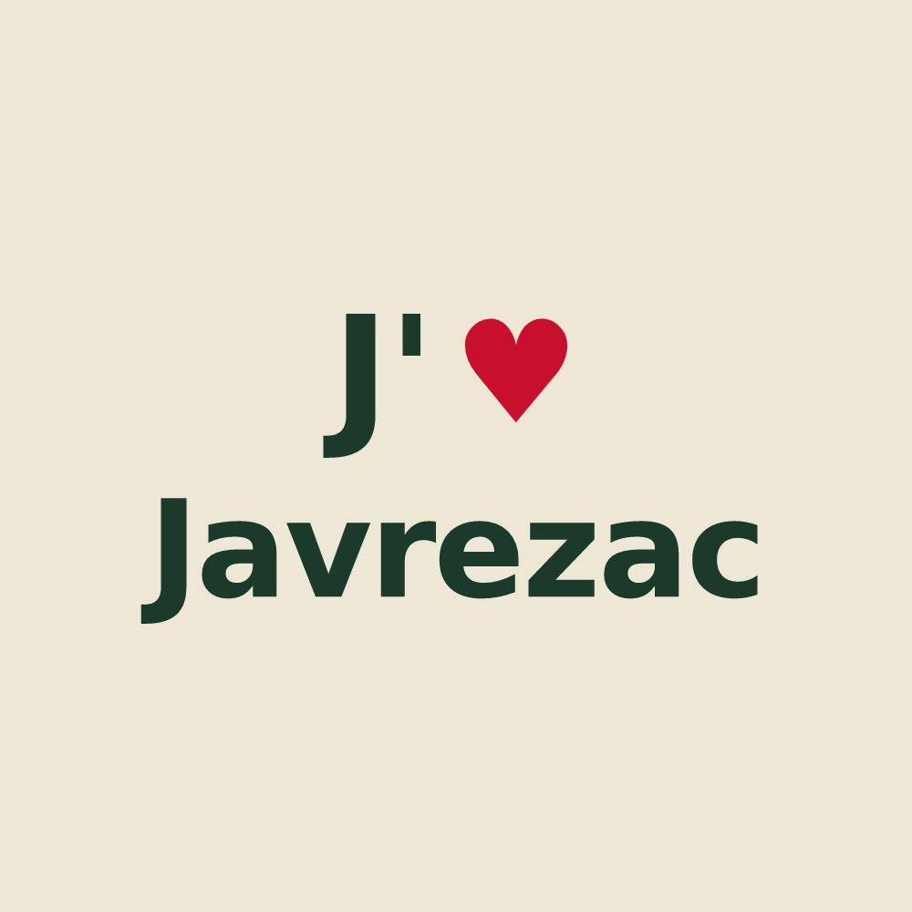 Tote bag personnalisé Javrezac — design J'aime Javrezac