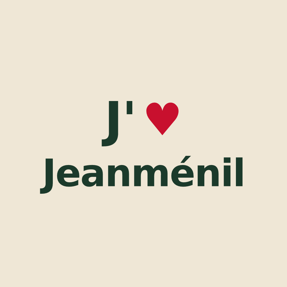 Tote bag personnalisé Jeanménil — design « J'aime Jeanménil » imprimé sur le tote bag