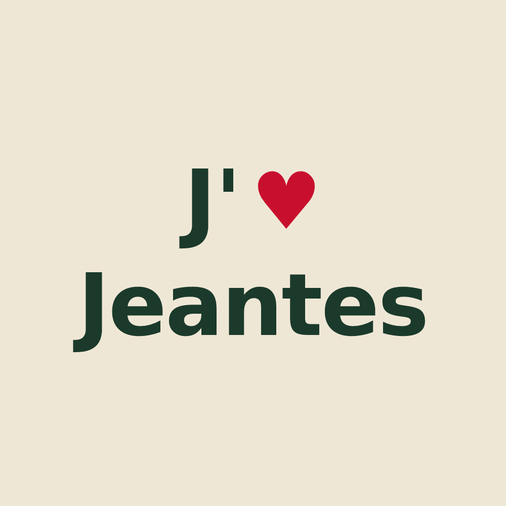 Tote bag personnalisé Jeantes — design J'aime Jeantes