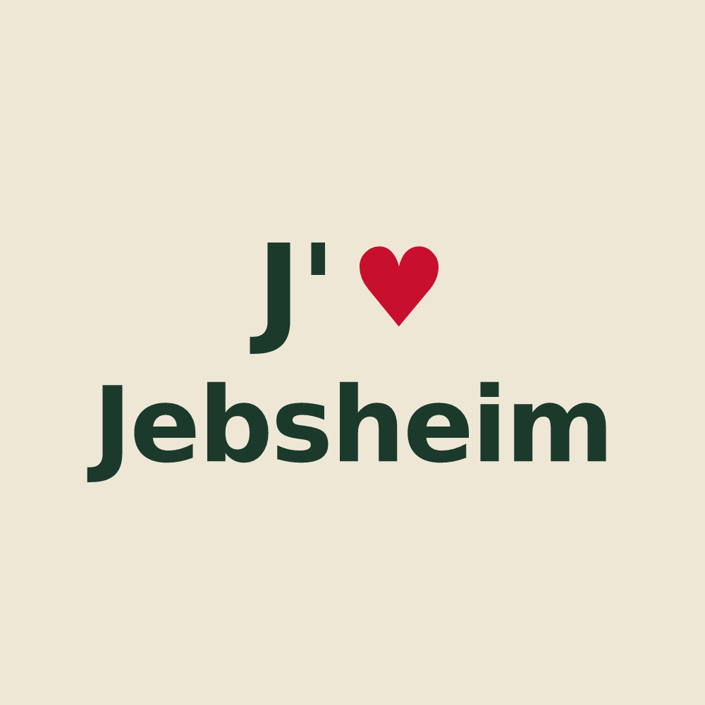 Tote bag personnalisé Jebsheim — design J'aime Jebsheim