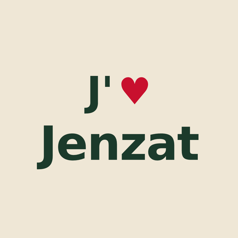 Tote bag personnalisé Jenzat — design J'aime Jenzat