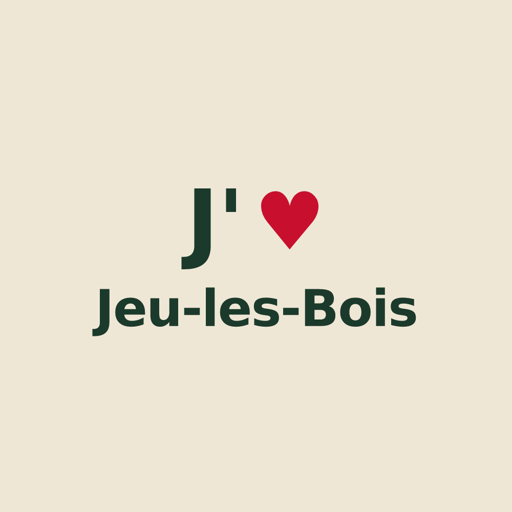 Tote bag personnalisé Jeu-les-Bois — design J'aime Jeu-les-Bois