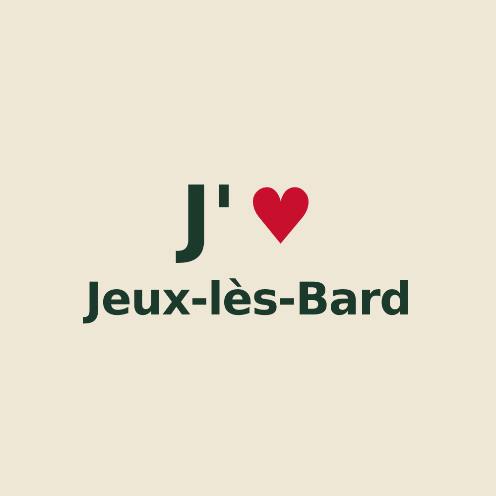Tote bag personnalisé Jeux-lès-Bard — design J'aime Jeux-lès-Bard