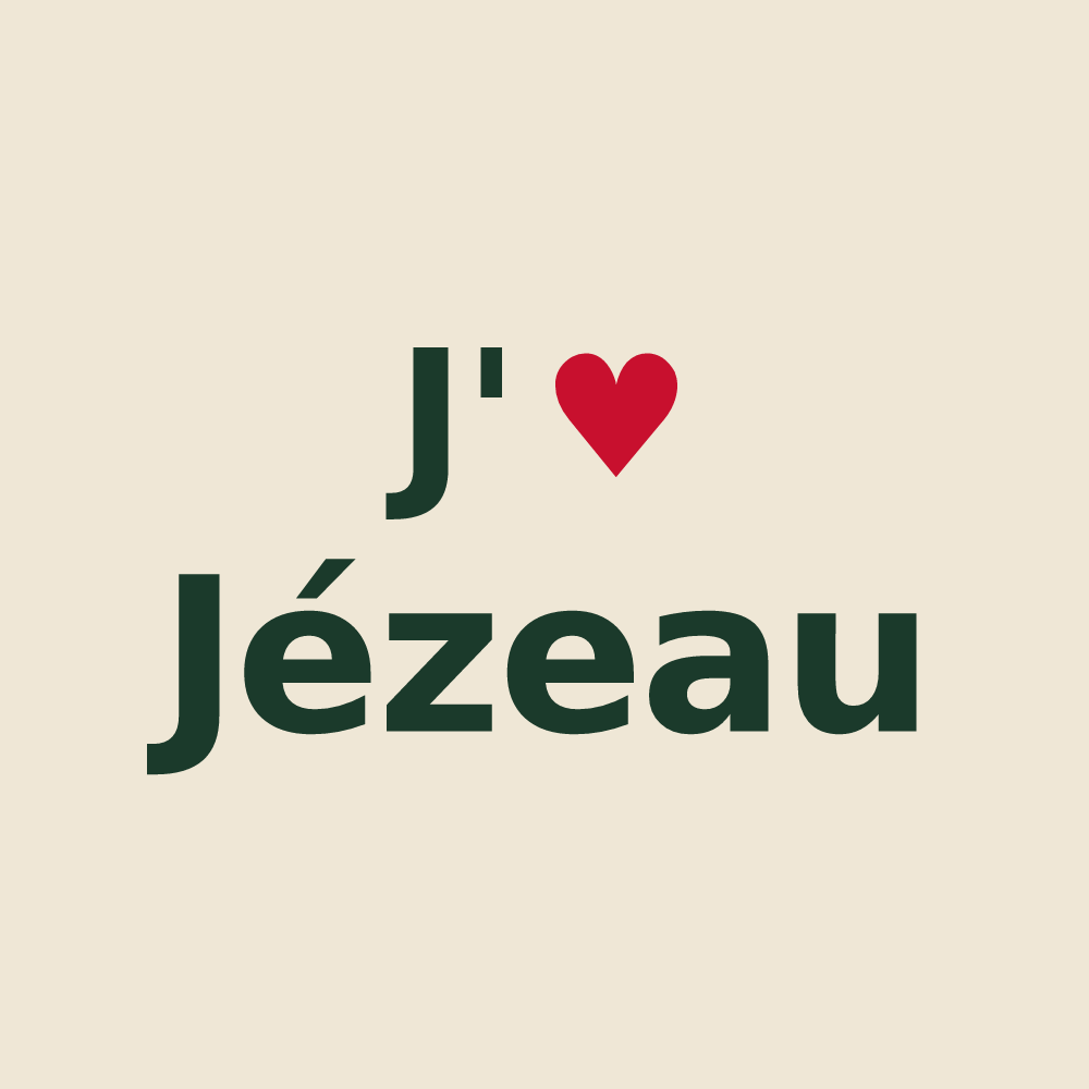 Tote bag personnalisé Jézeau — design « J'aime Jézeau » imprimé sur le tote bag