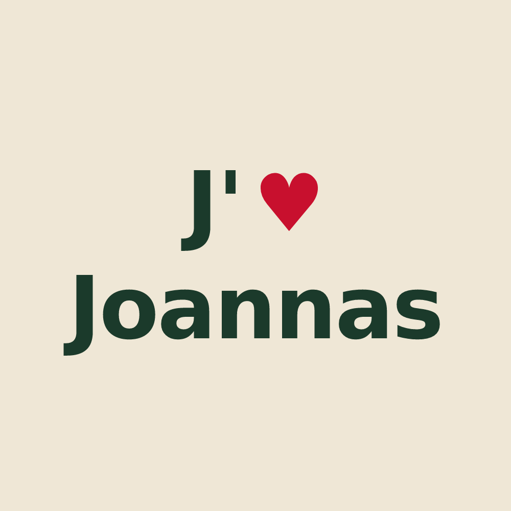 Tote bag personnalisé Joannas — design « J'aime Joannas » imprimé sur le tote bag