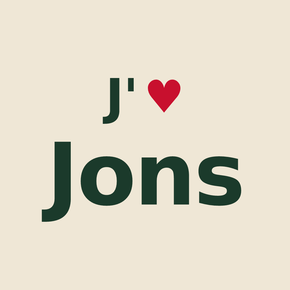 Tote bag personnalisé Jons — design J'aime Jons