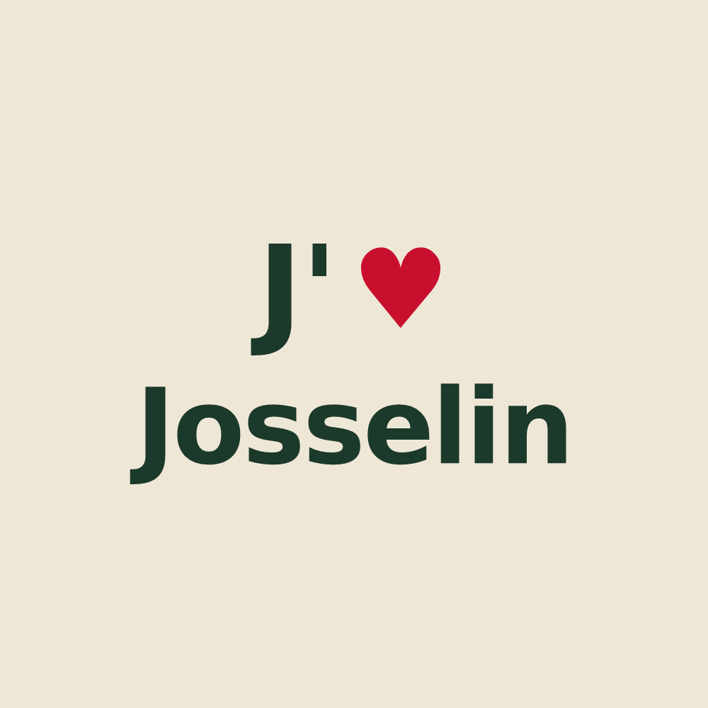 Tote bag personnalisé Josselin — design J'aime Josselin