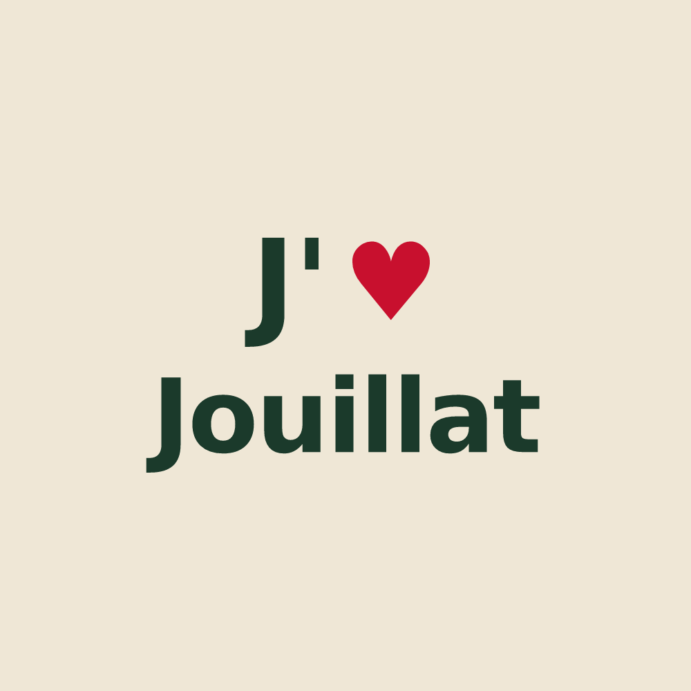 Tote bag personnalisé Jouillat — design J'aime Jouillat