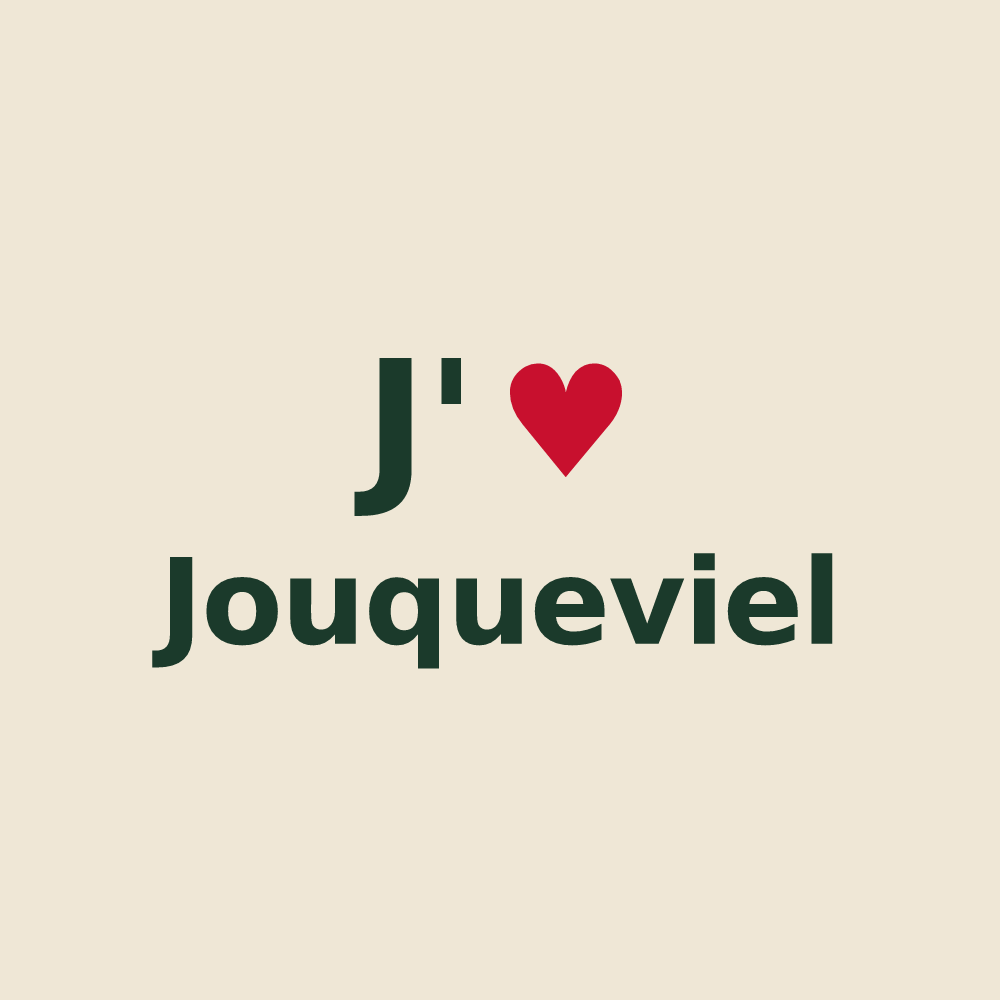 Tote bag personnalisé Jouqueviel — design J'aime Jouqueviel