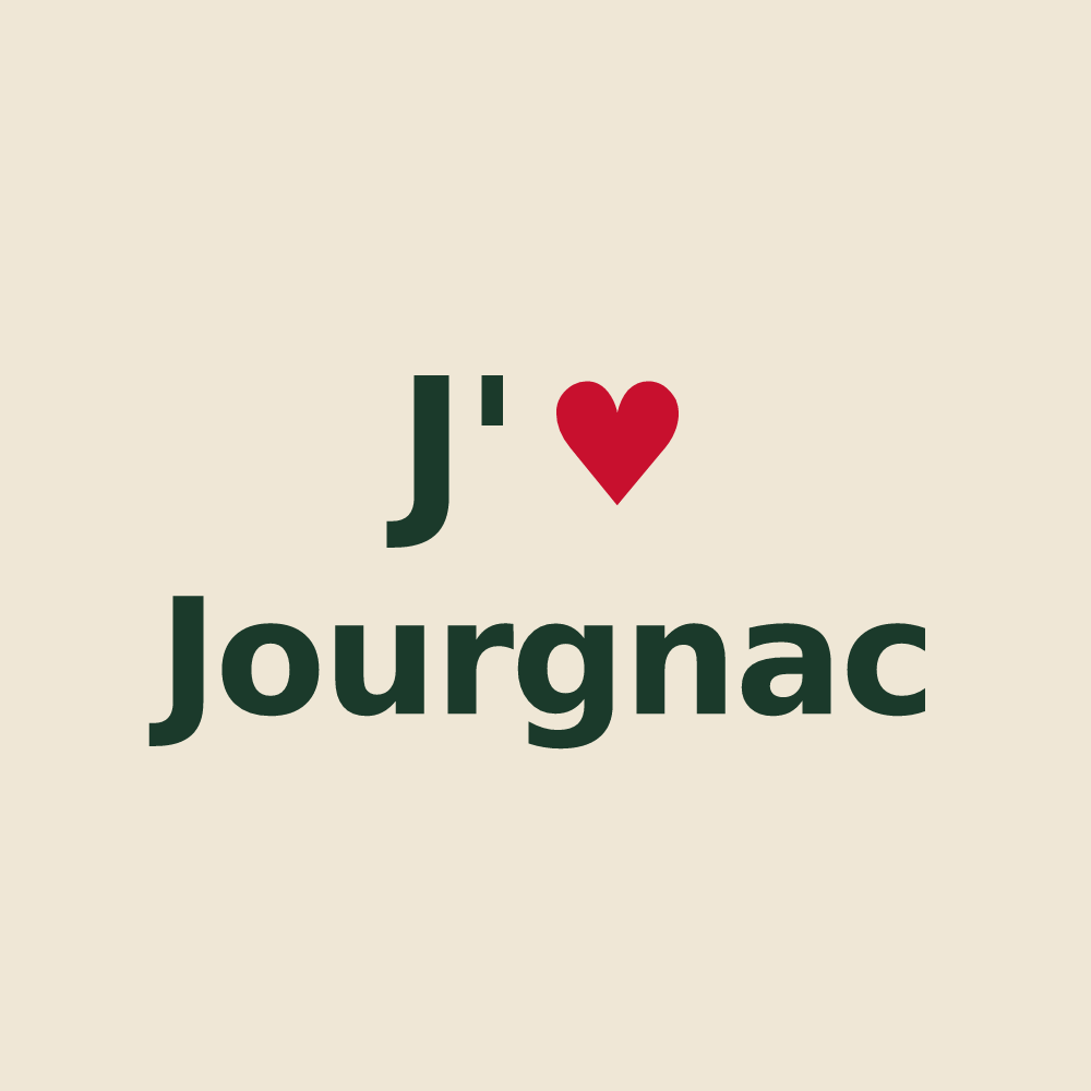 Tote bag personnalisé Jourgnac — design « J'aime Jourgnac » imprimé sur le tote bag