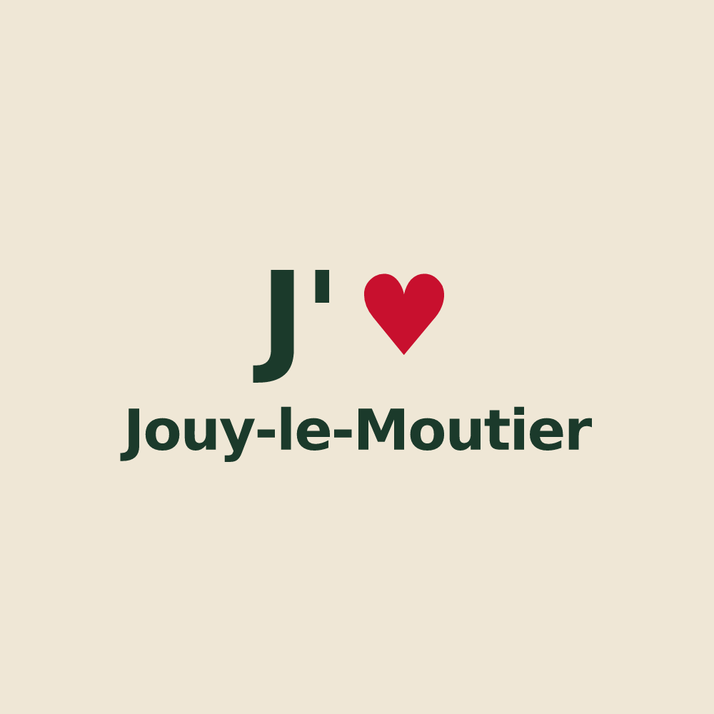 Tote bag personnalisé Jouy-le-Moutier — design « J'aime Jouy-le-Moutier » imprimé sur le tote bag