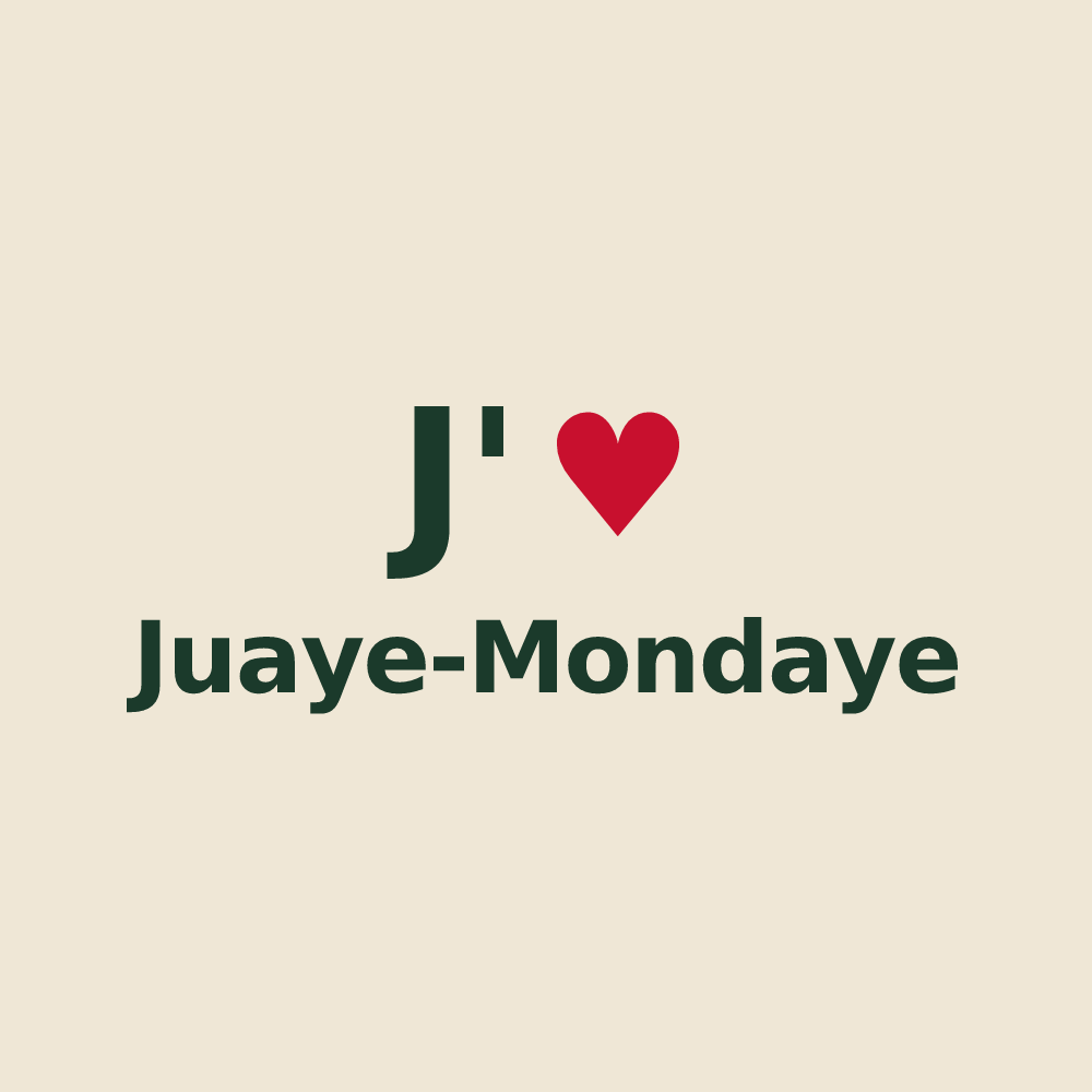 Tote bag personnalisé Juaye-Mondaye — design J'aime Juaye-Mondaye