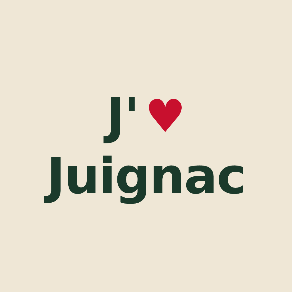 Tote bag personnalisé Juignac — design J'aime Juignac