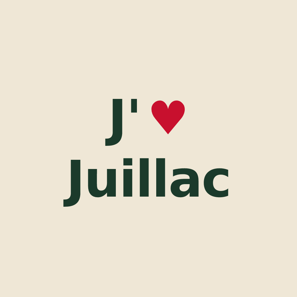 Tote bag personnalisé Juillac — design J'aime Juillac