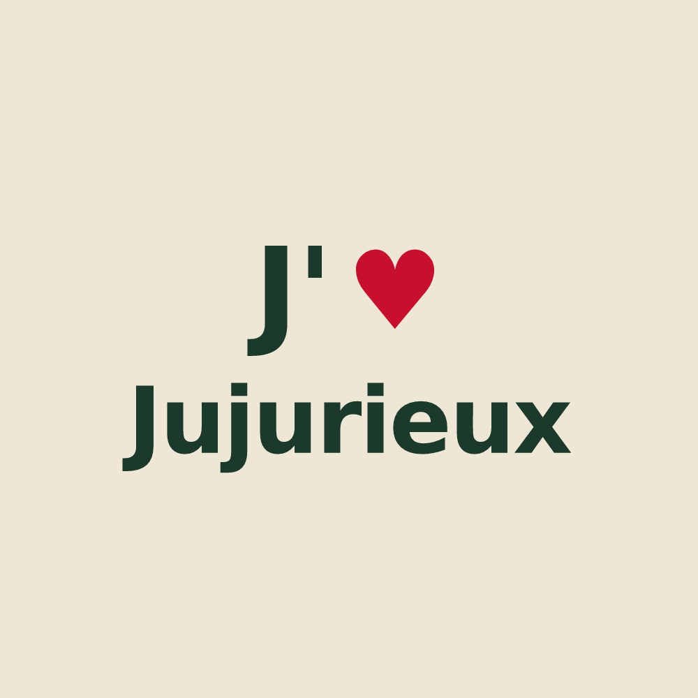 Tote bag personnalisé Jujurieux — design J'aime Jujurieux