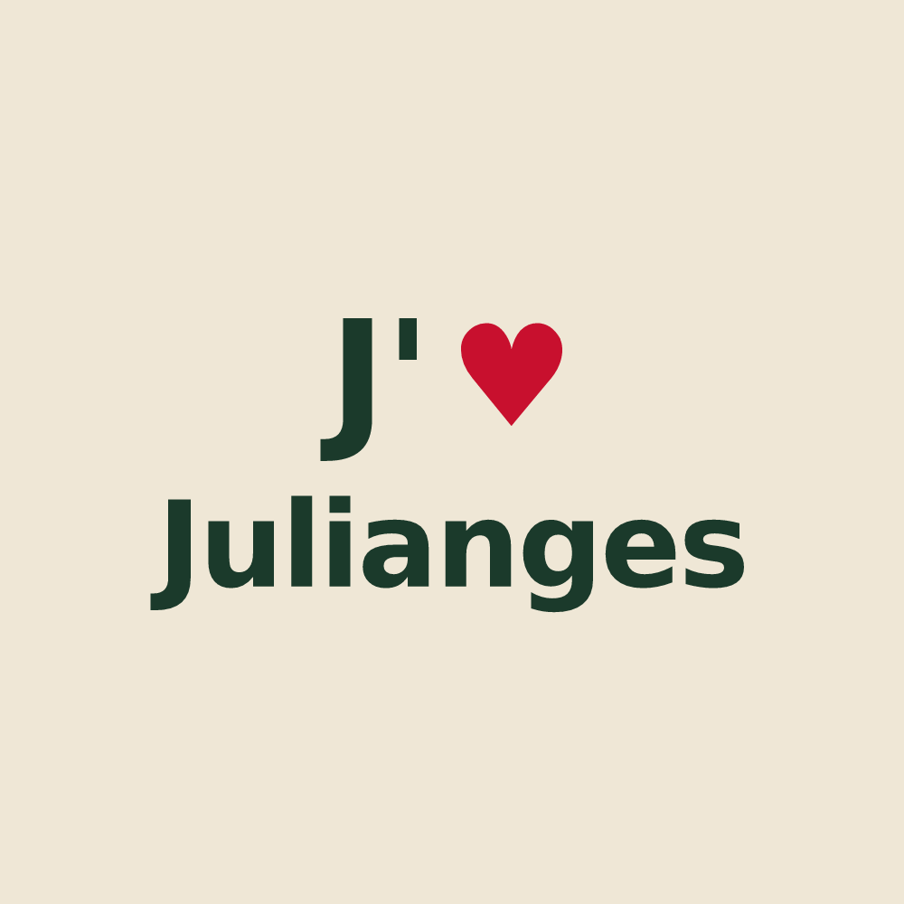 Tote bag personnalisé Julianges — design J'aime Julianges