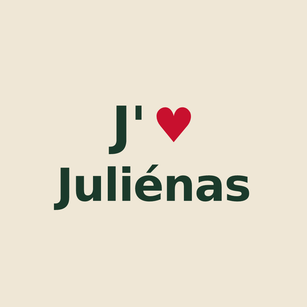 Tote bag personnalisé Juliénas — design J'aime Juliénas
