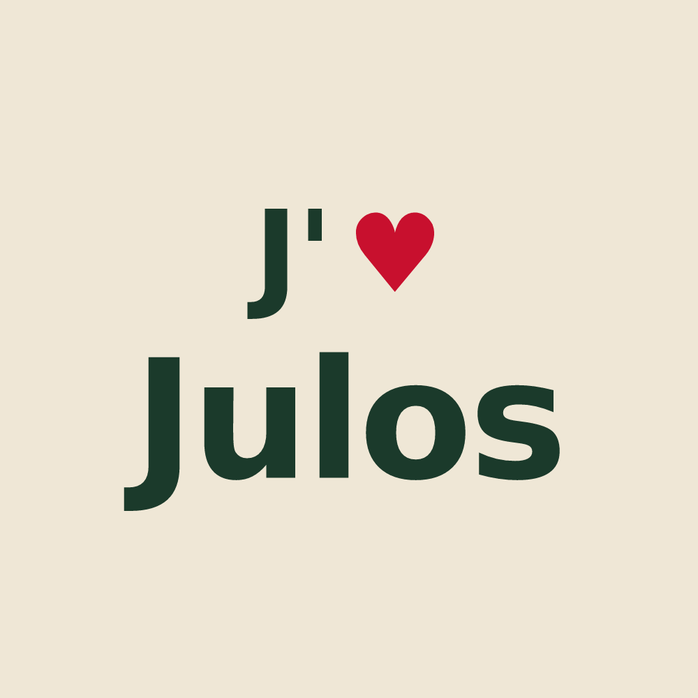 Tote bag personnalisé Julos — design J'aime Julos