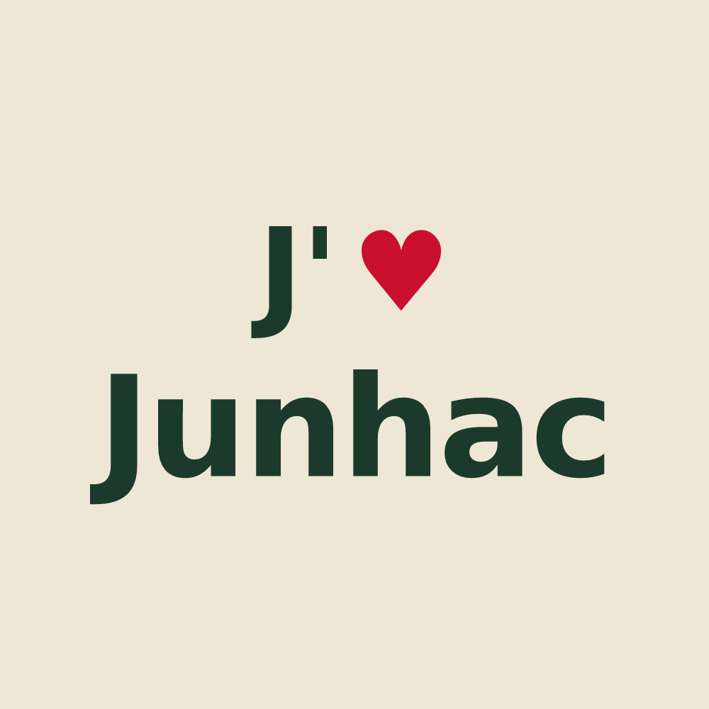 Tote bag personnalisé Junhac — design « J'aime Junhac » imprimé sur le tote bag