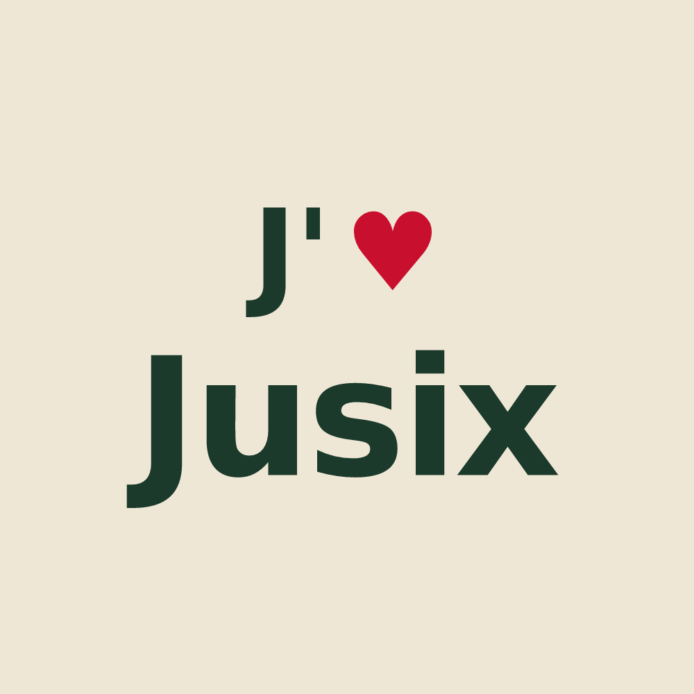 Tote bag personnalisé Jusix — design J'aime Jusix