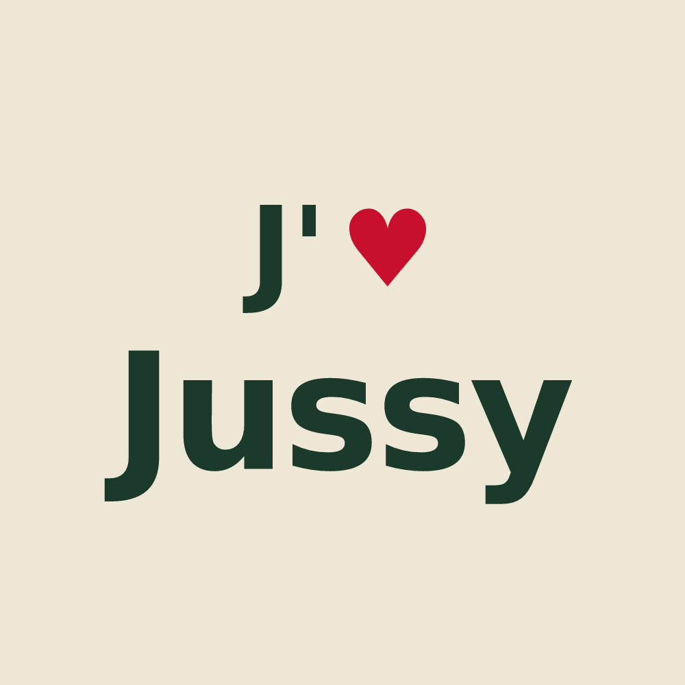 Tote bag personnalisé Jussy — design J'aime Jussy