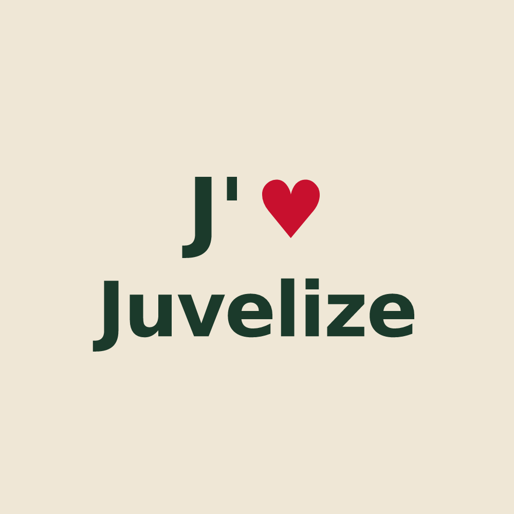 Tote bag personnalisé Juvelize — design J'aime Juvelize