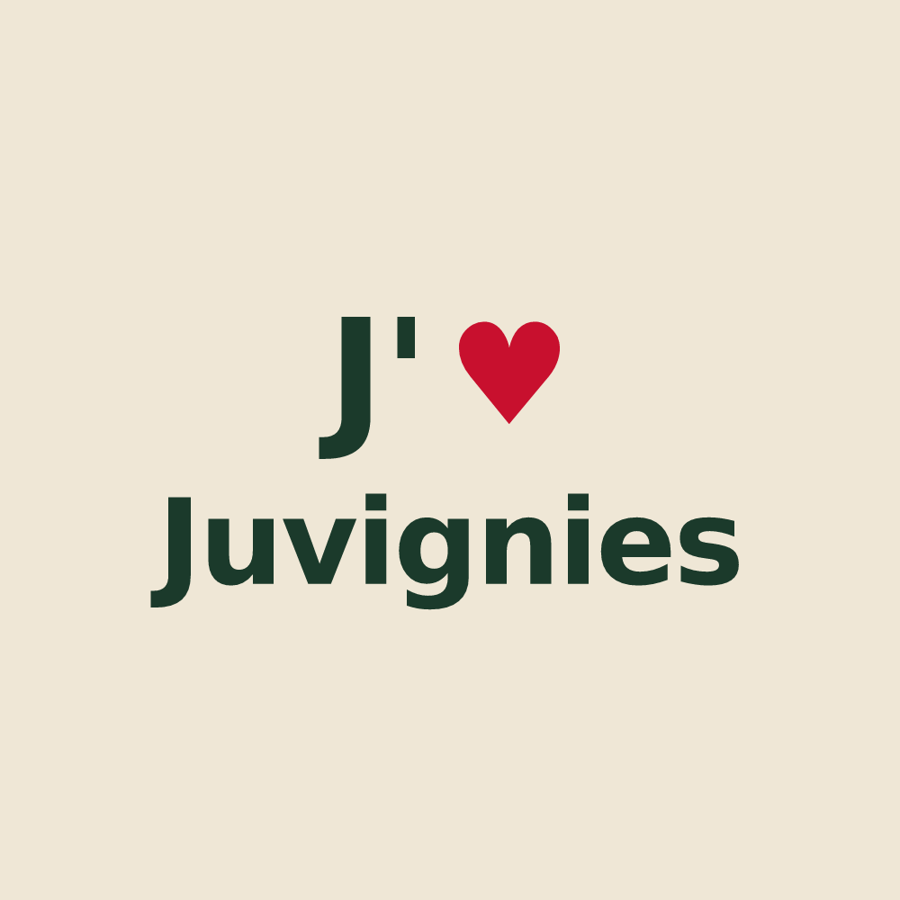 Tote bag personnalisé Juvignies — design J'aime Juvignies