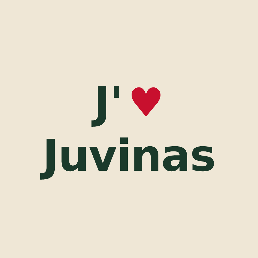 Tote bag personnalisé Juvinas — design J'aime Juvinas