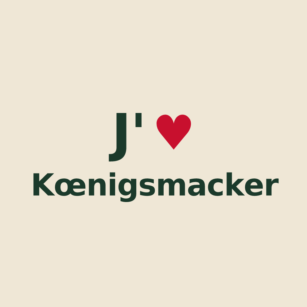 Tote bag personnalisé Kœnigsmacker — design « J'aime Kœnigsmacker » imprimé sur le tote bag