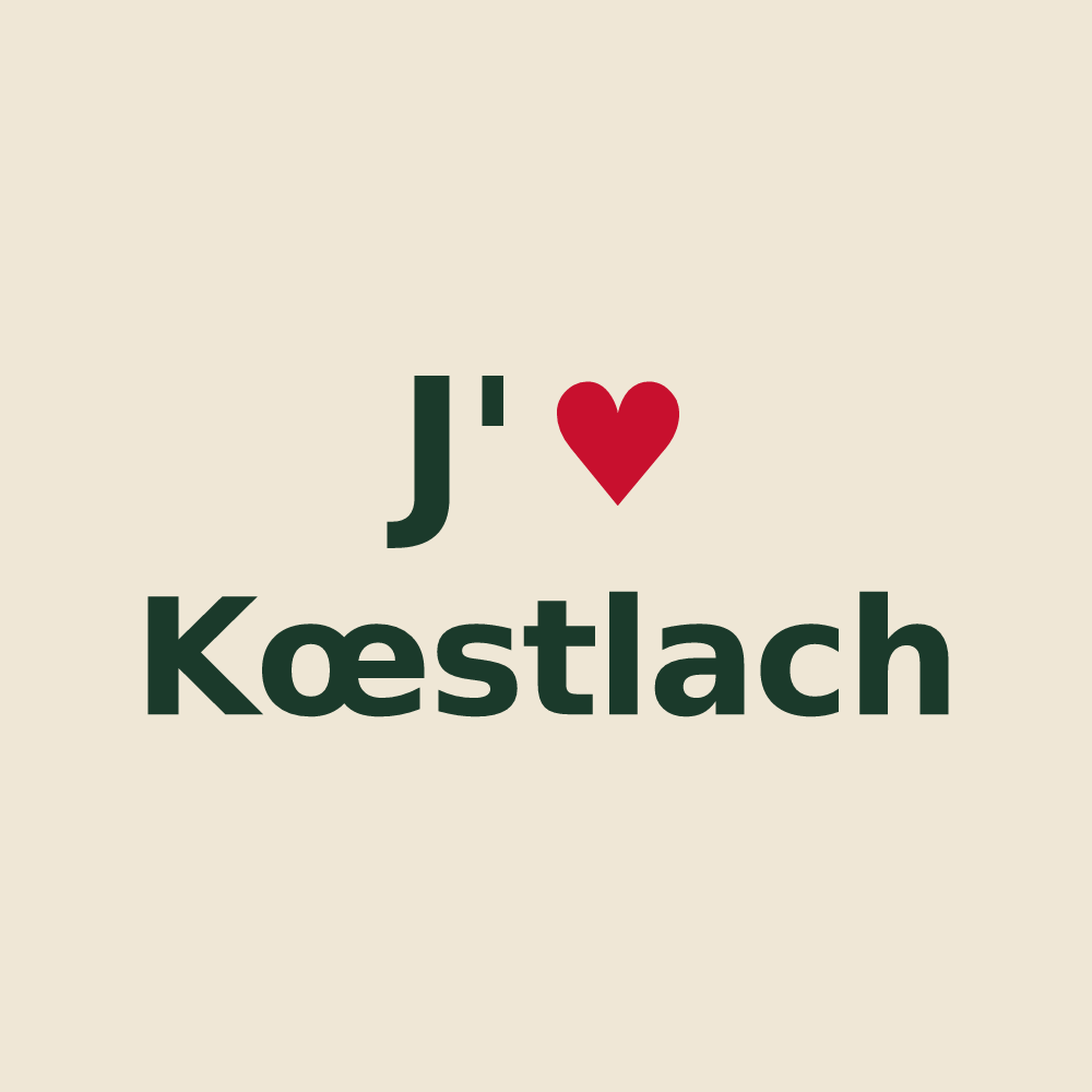 Tote bag personnalisé Kœstlach — design J'aime Kœstlach