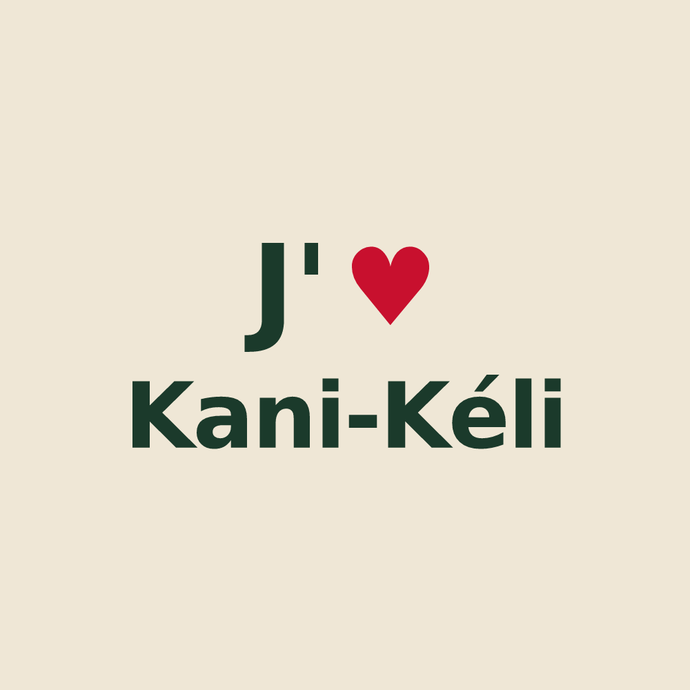 Tote bag personnalisé Kani-Kéli — design J'aime Kani-Kéli