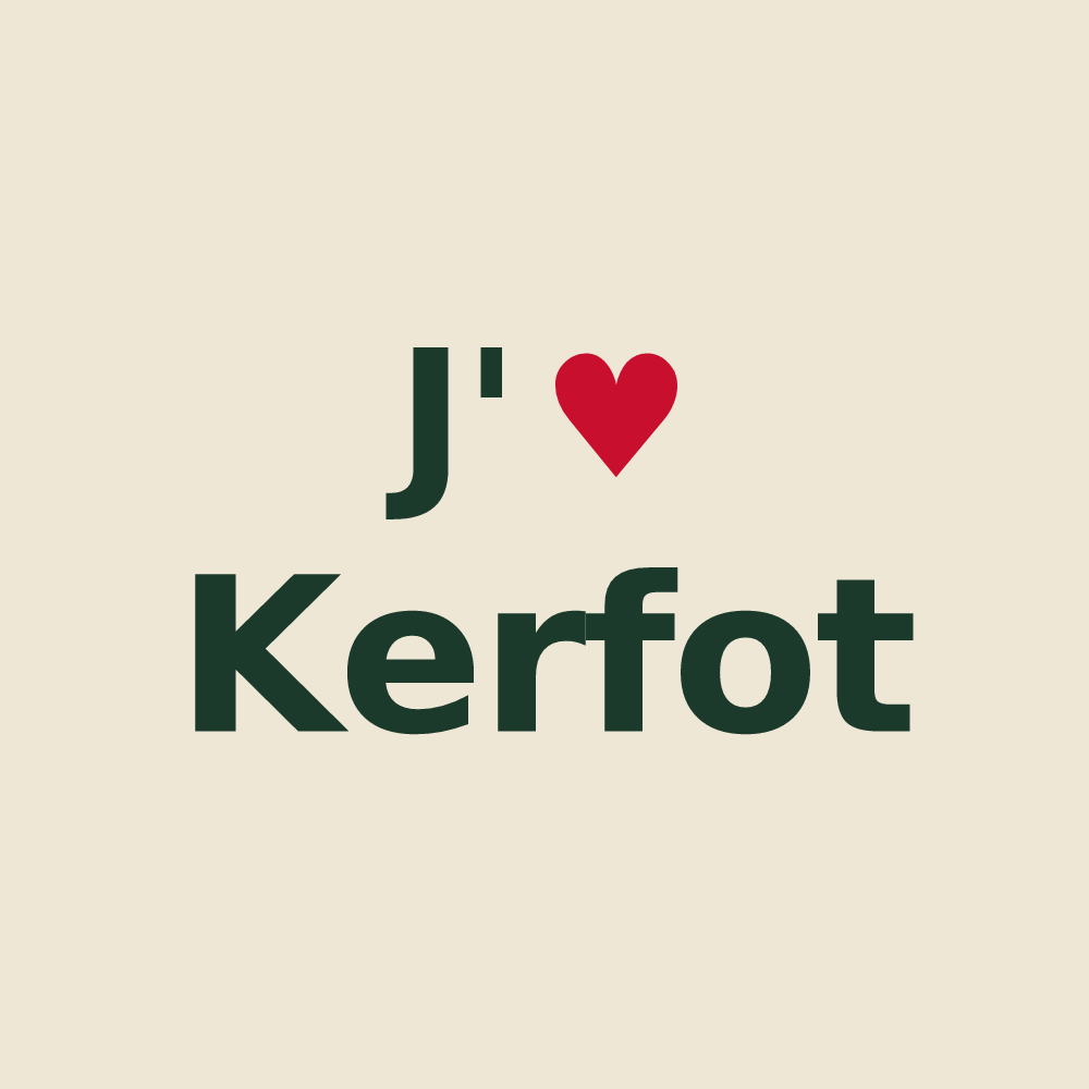 Tote bag personnalisé Kerfot — design J'aime Kerfot