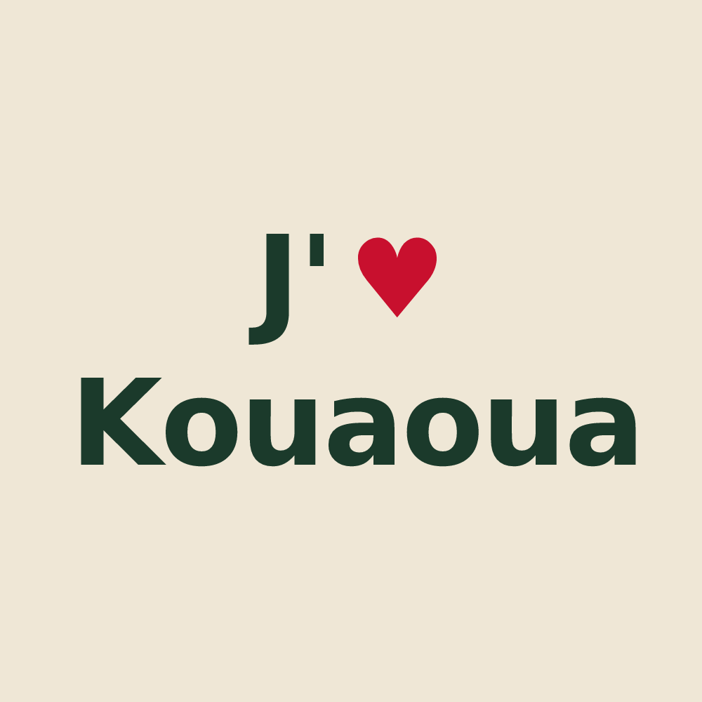 Tote bag personnalisé Kouaoua — design J'aime Kouaoua