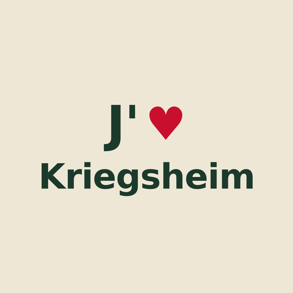Tote bag personnalisé Kriegsheim — design J'aime Kriegsheim
