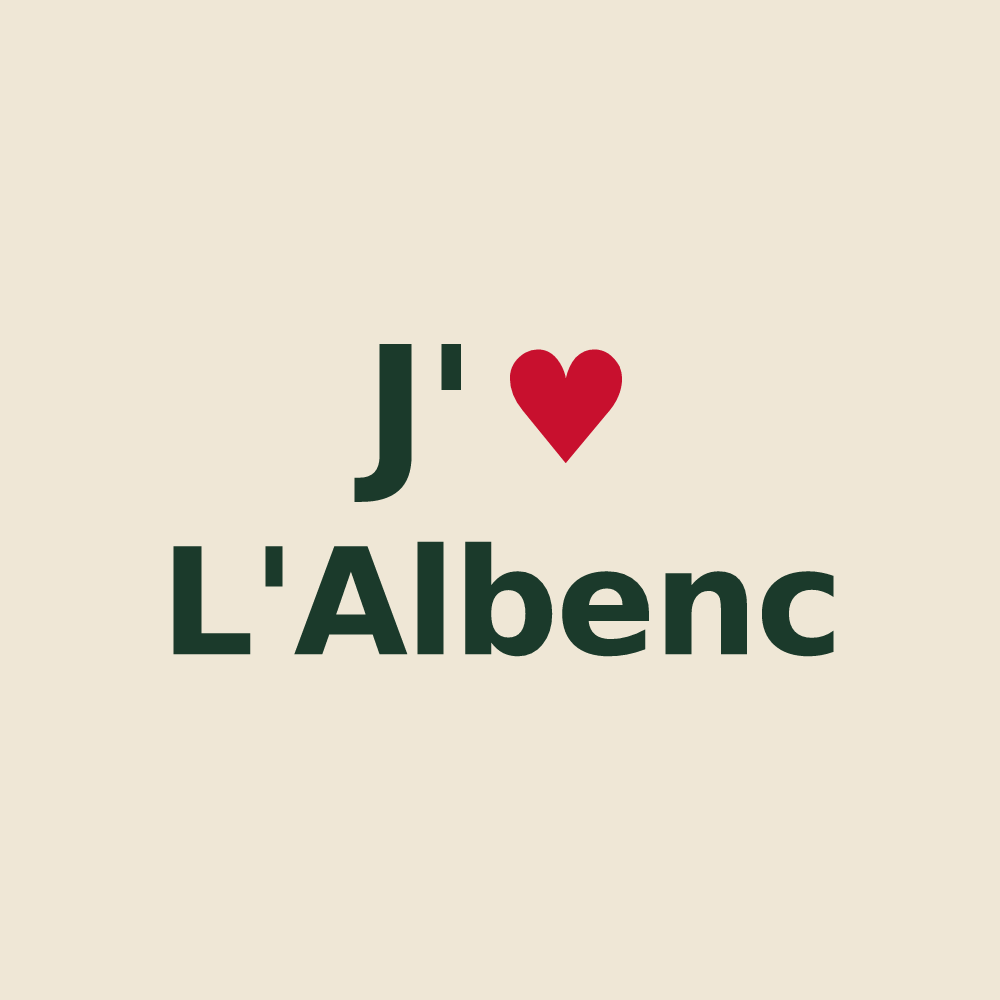 Tote bag personnalisé L'Albenc — design J'aime L'Albenc