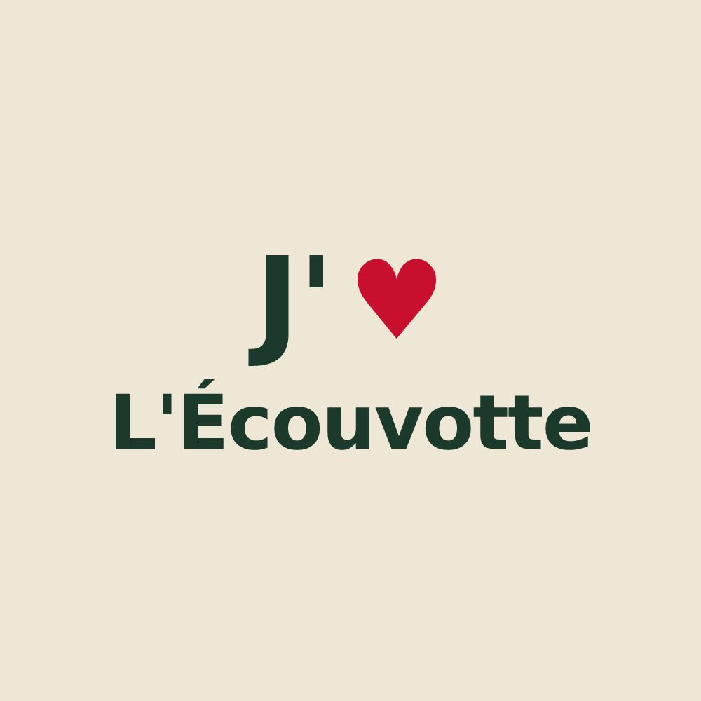 Tote bag personnalisé L'Écouvotte — design J'aime L'Écouvotte