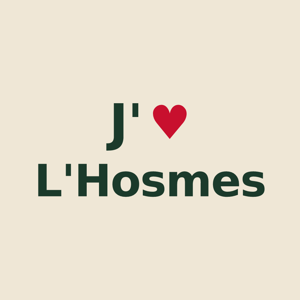 Tote bag personnalisé L'Hosmes — design « J'aime L'Hosmes » imprimé sur le tote bag
