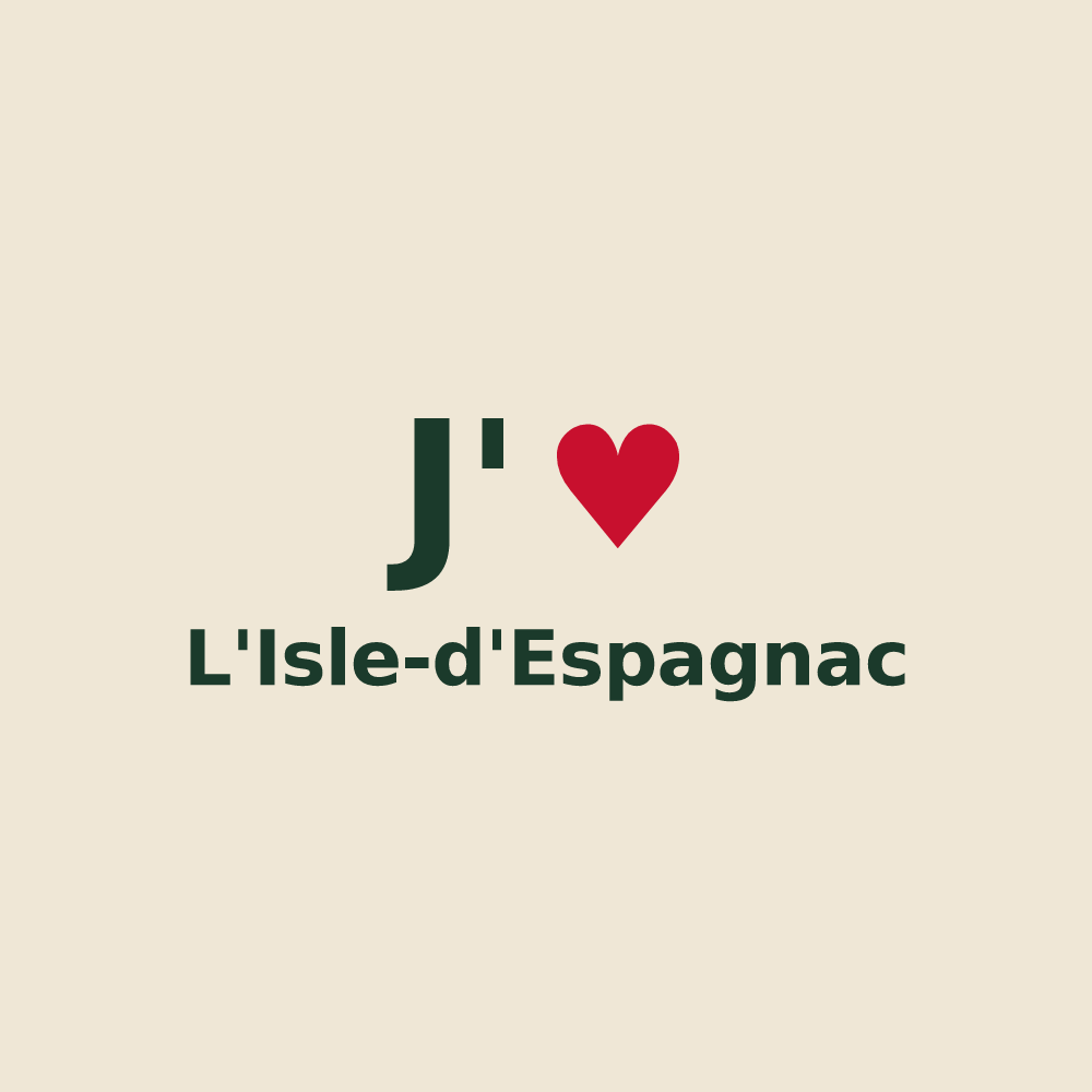Tote bag personnalisé L'Isle-d'Espagnac — design J'aime L'Isle-d'Espagnac