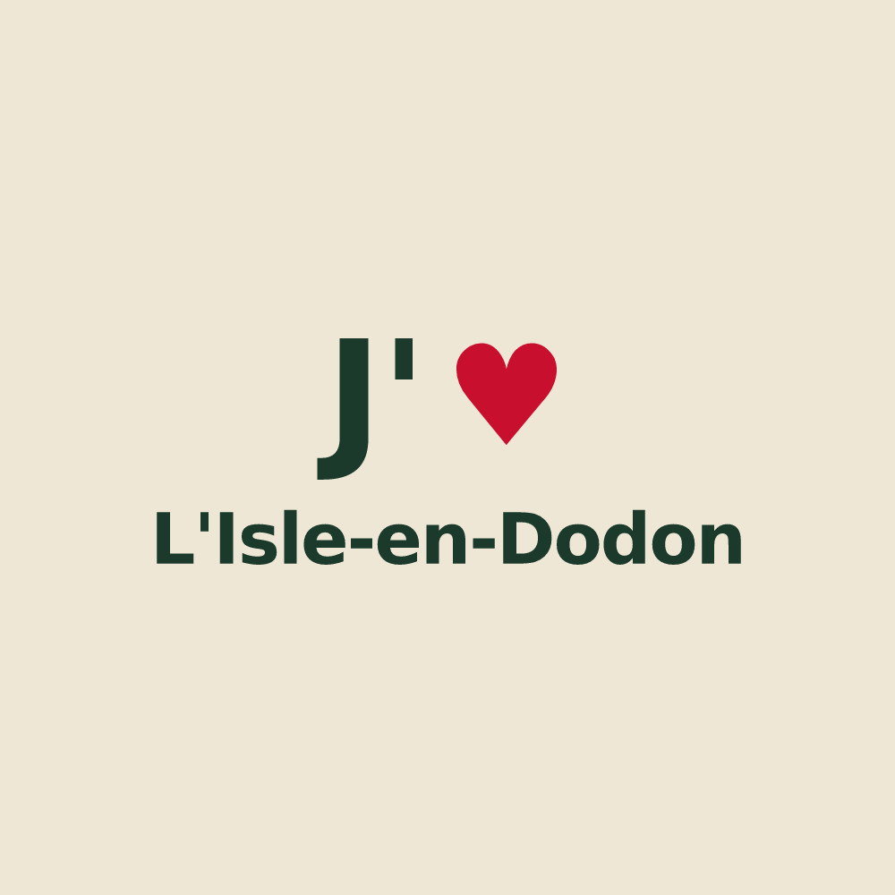 Tote bag personnalisé L'Isle-en-Dodon — design J'aime L'Isle-en-Dodon