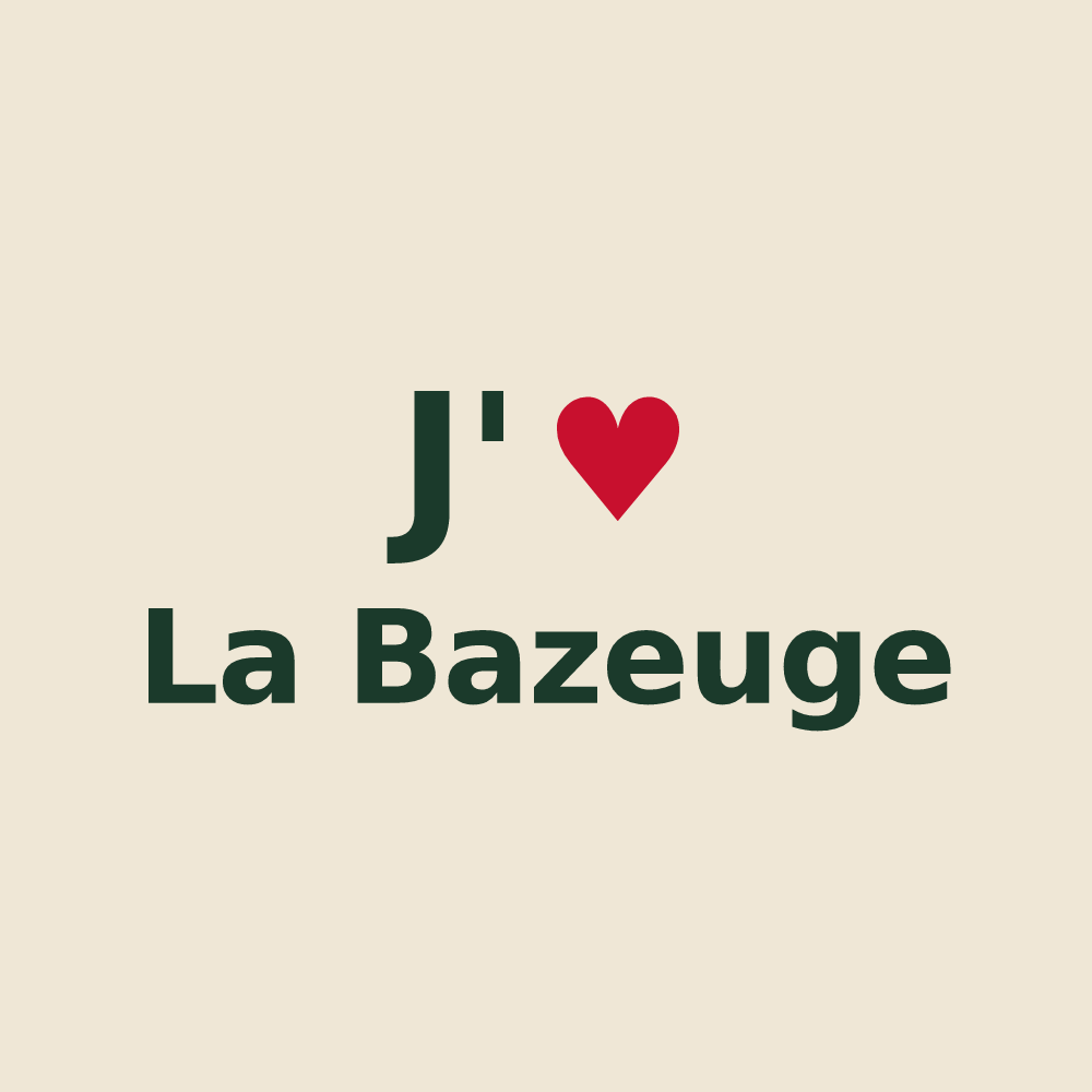 Tote bag personnalisé La Bazeuge — design J'aime La Bazeuge