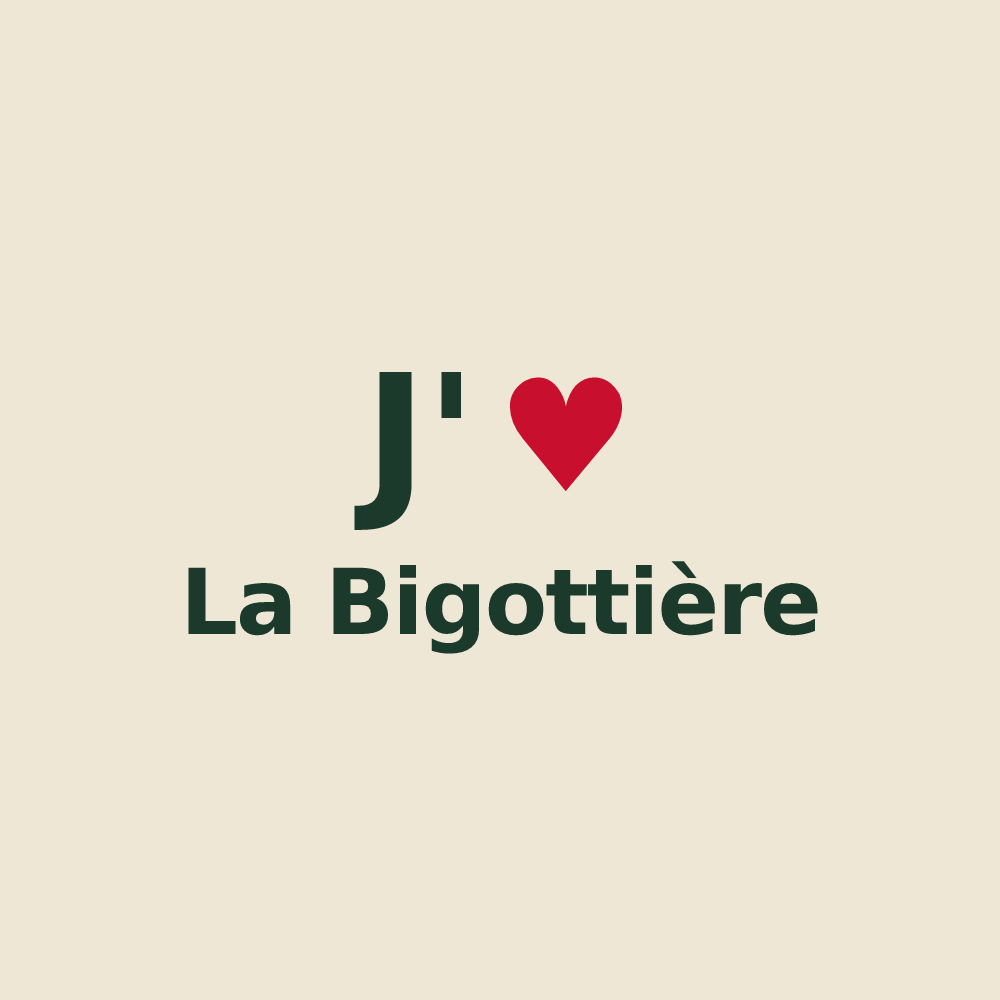 Tote bag personnalisé La Bigottière — design J'aime La Bigottière