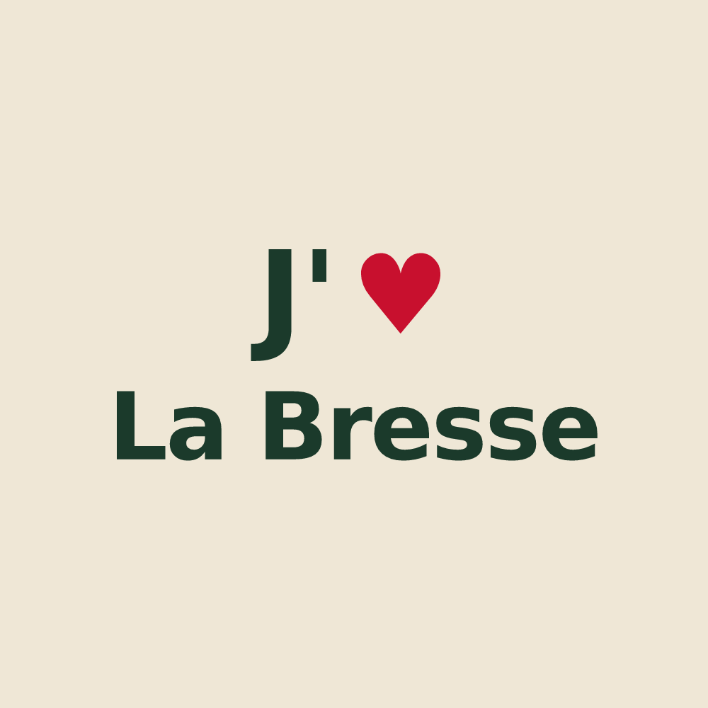 Tote bag personnalisé La Bresse — design « J'aime La Bresse » imprimé sur le tote bag