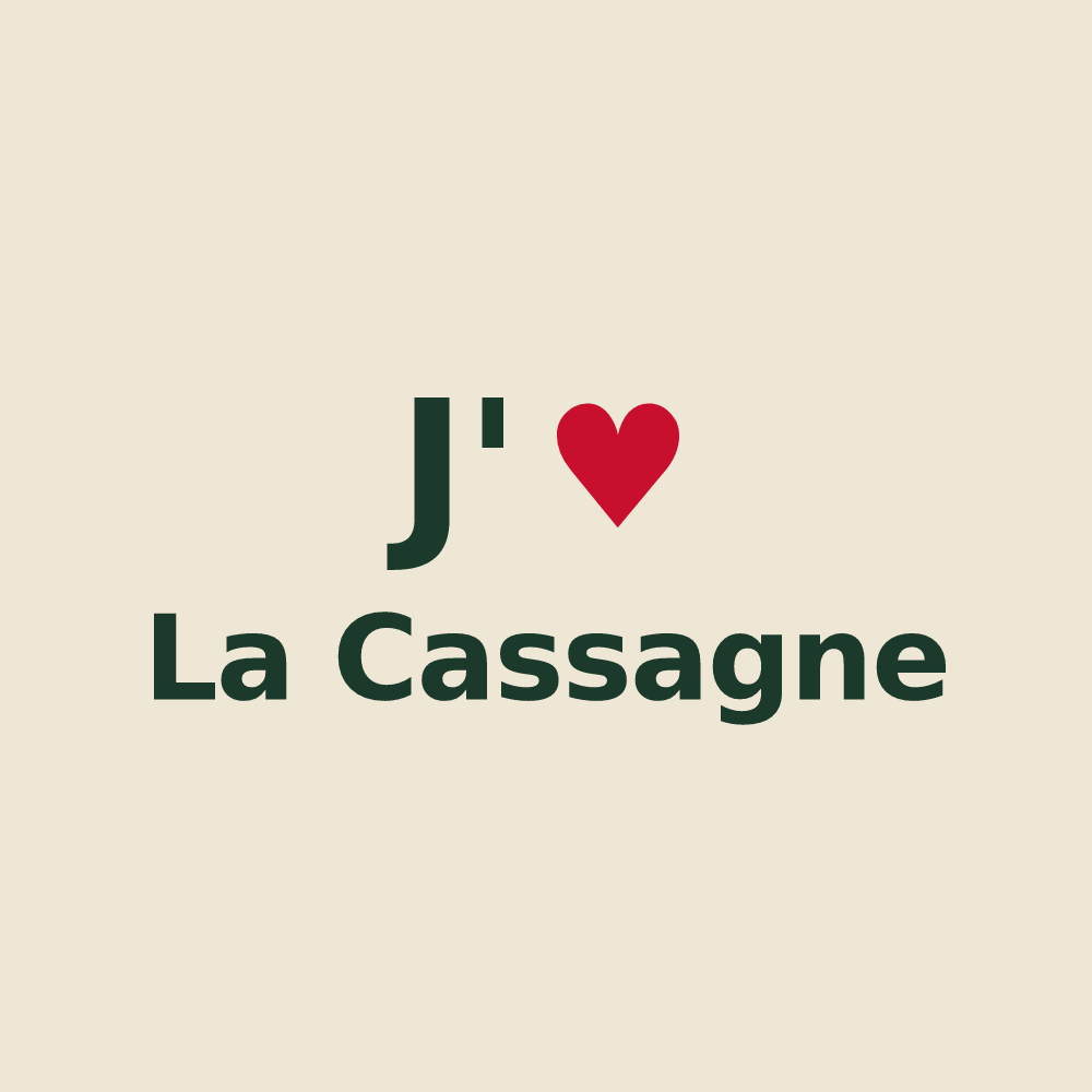 Tote bag personnalisé La Cassagne — design J'aime La Cassagne