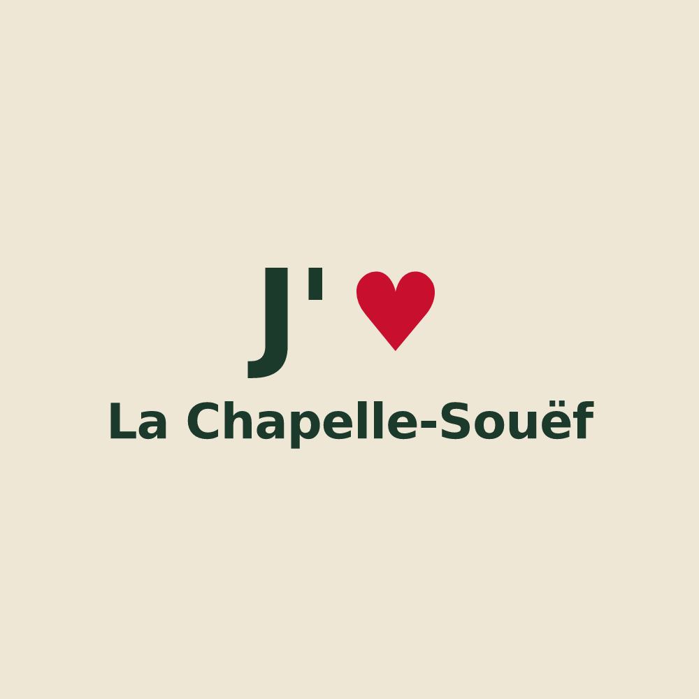 Tote bag personnalisé La Chapelle-Souëf — design J'aime La Chapelle-Souëf
