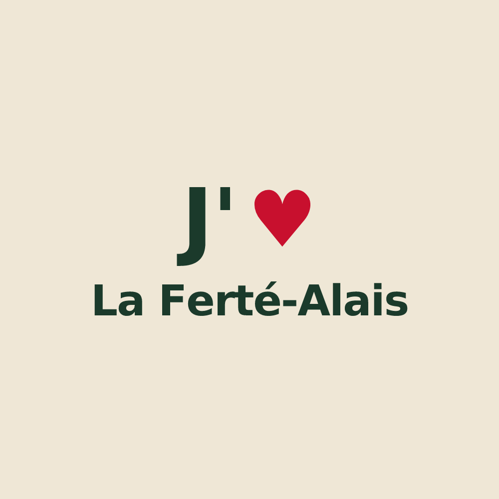 Tote bag personnalisé La Ferté-Alais — design J'aime La Ferté-Alais