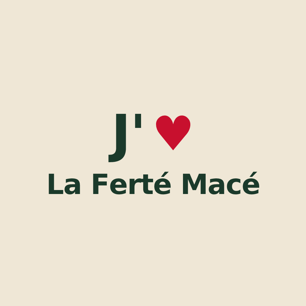Tote bag personnalisé La Ferté Macé — design J'aime La Ferté Macé